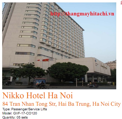 khách sạn nikko là một khách hàng tiêu biểu sử dụng thang máy hitachi
